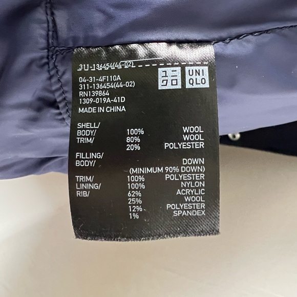 Jil Sander x Uniqlo +J Padded Wool Down-Filled Hooded Jacket Men’s S Navy - Picture 11 of 12